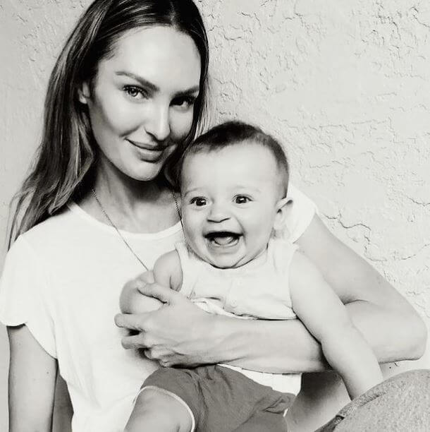 Ariel Swanepoel Nicoli with his mother Candice Swanepoel.